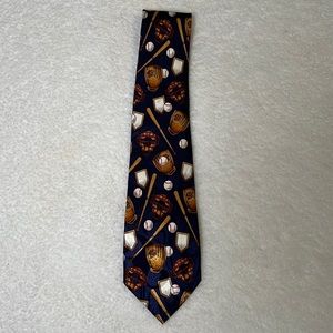 Steven Harris handmade Baseball tie ,navy blue